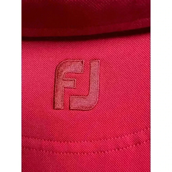 FootJoy Men's Dark Red Golf Polo Medium - Picture 8 of 9
